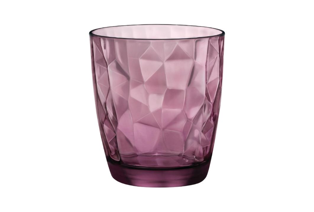 Vaso bajo agua 39 cl diamond rosa (caja 6 uds)