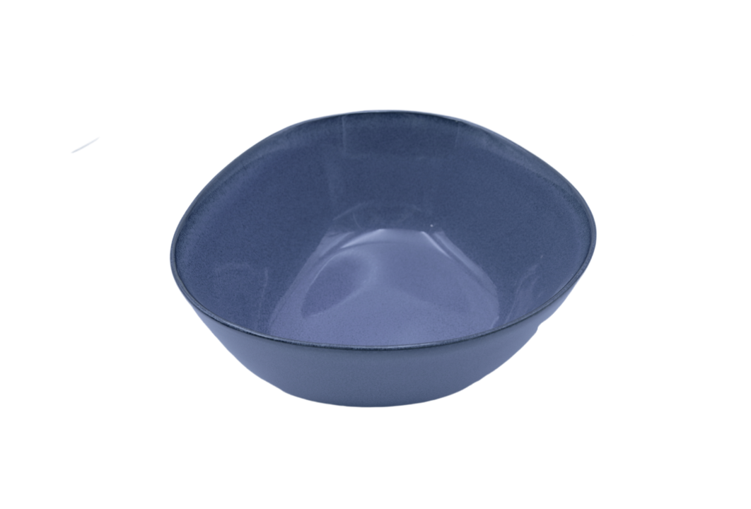 Stoneware salad bowl 20 cm blue color ikonik
