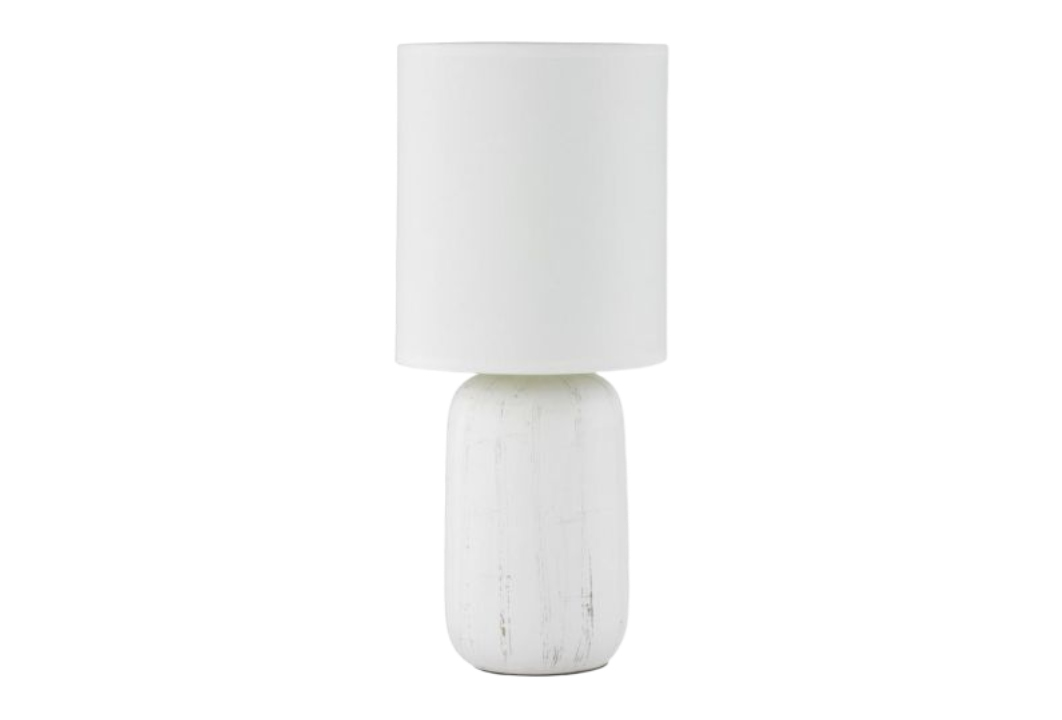Lámpara blanca cerámica de sobremesa modelo Clay E14