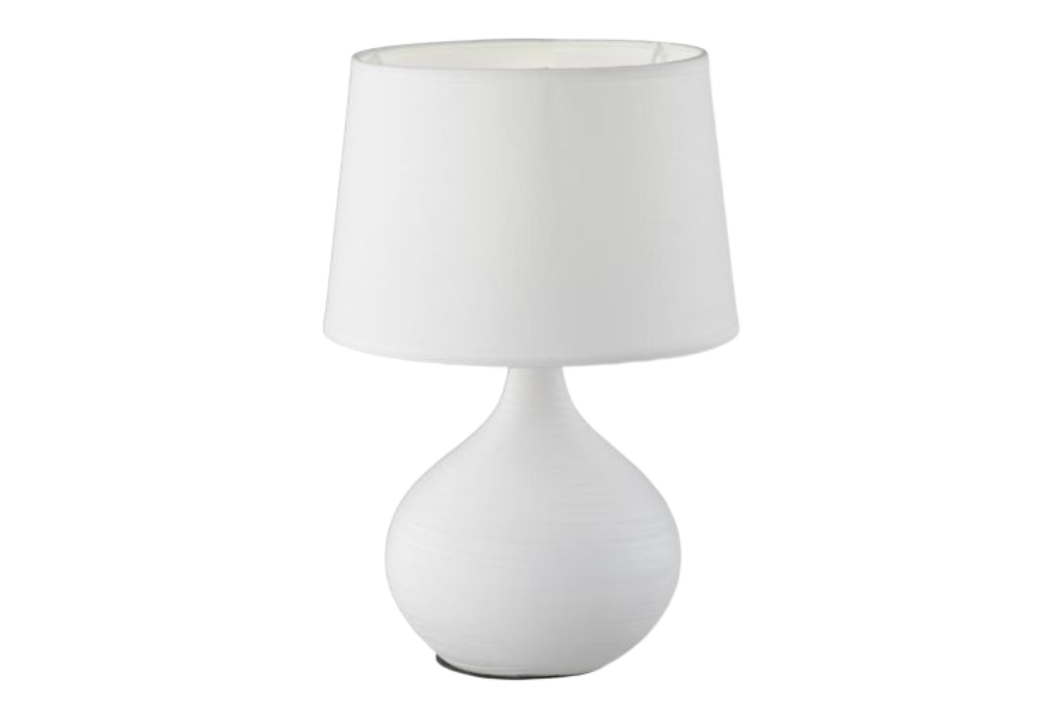 Lámpara blanca cerámica de sobremesa modelo Martin E14