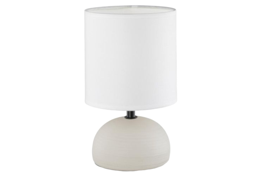 Lámpara beige cerámica de sobremesa modelo Luci E14