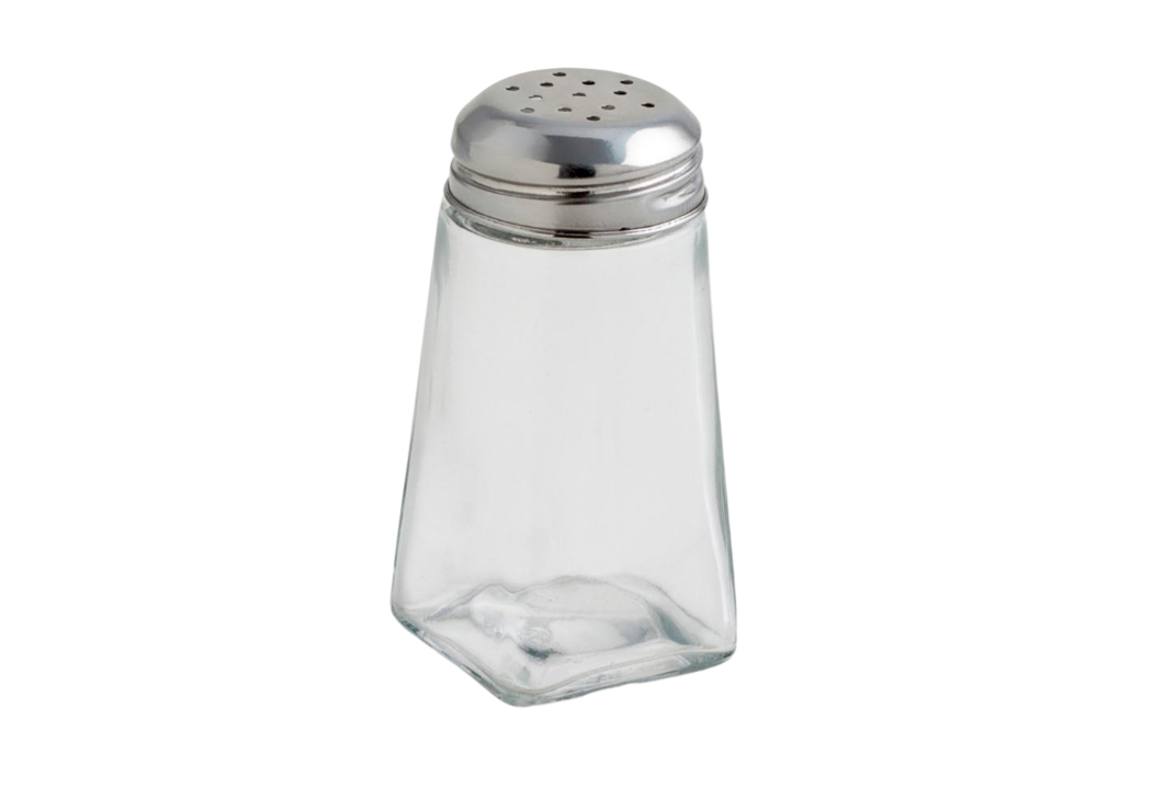 Pyramid square glass salt shaker