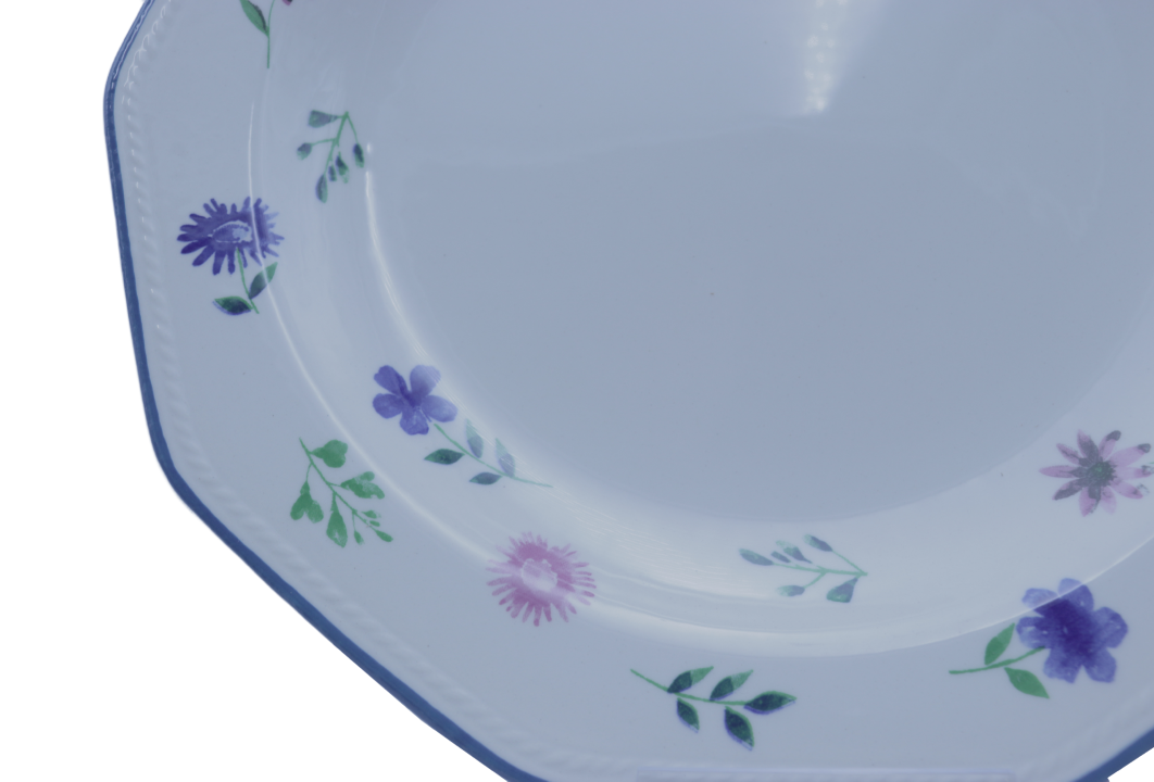 white earthenware plates with floral design