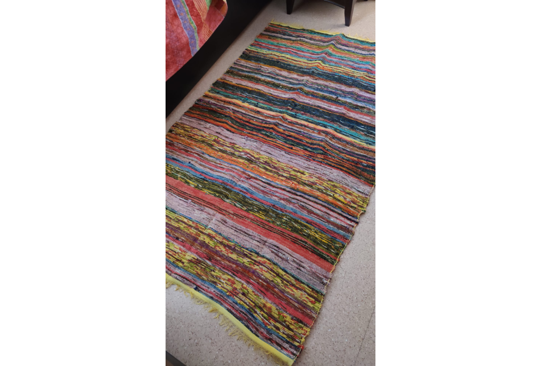 alfombra hilo hecha a mano 150x90 amarilla 2