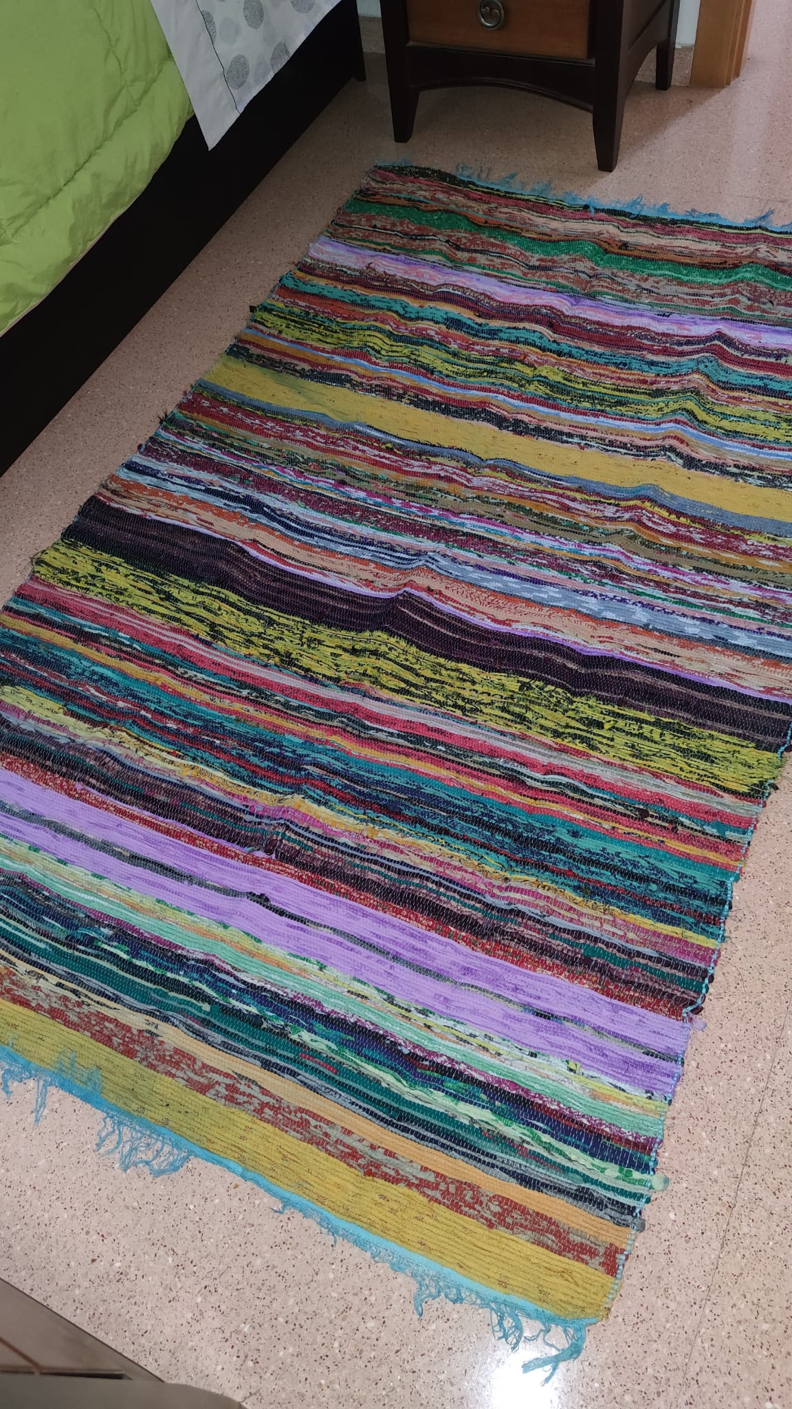 alfombra hilo hecha a mano 150x90 azul 3