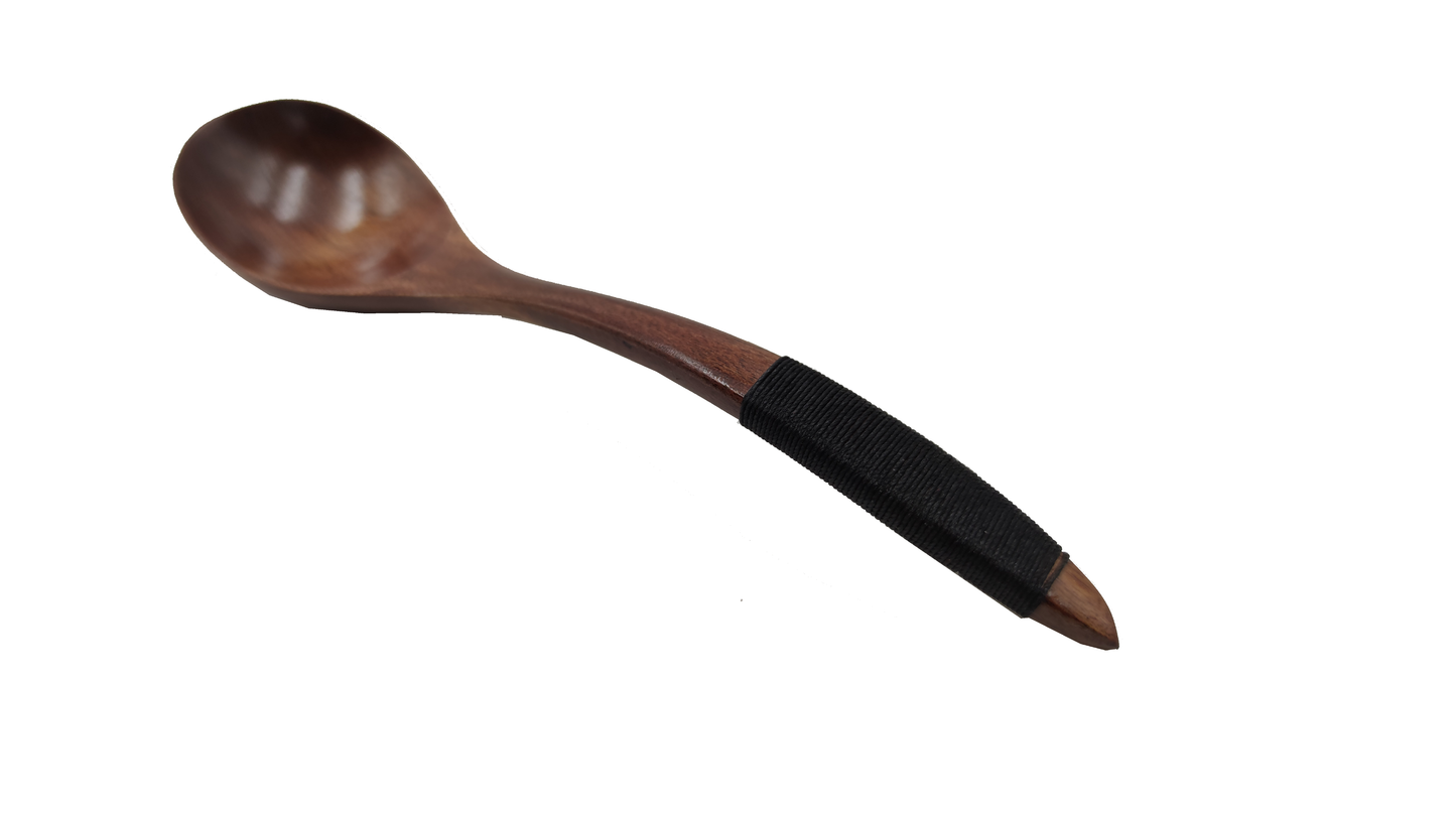 Black wooden dessert spoon