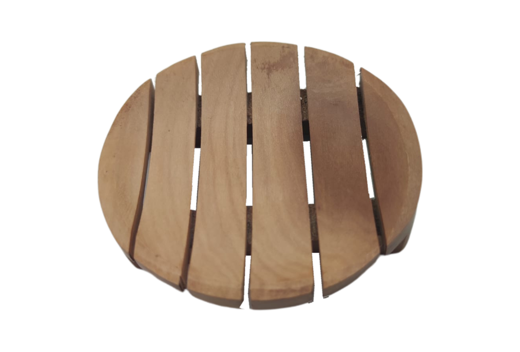 Jabonera clásica de caoba forma redonda