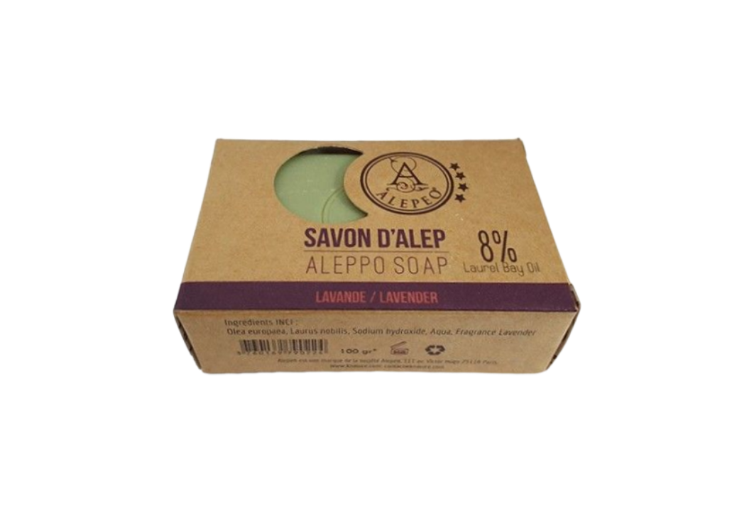 Jabon de Alepo 8% de aceite laurel fragancia a lavanda