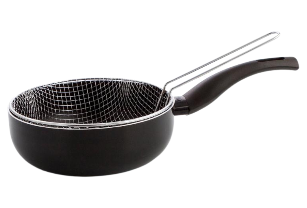 High aluminum frying pan with basket 20x7.2cm