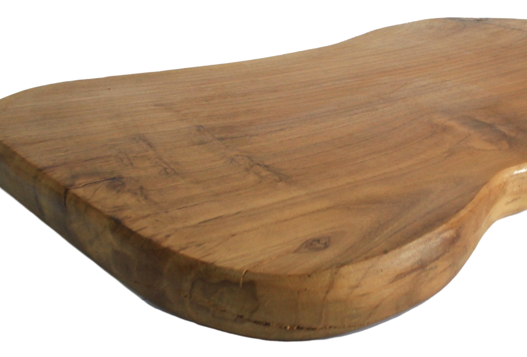 Tabla de madera de teca 50 cm natural hecha a mano